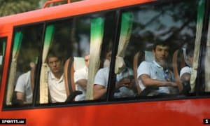 Ўзбекистон ОТЖ Жанубий Корея билан ўйин ўтказиш учун стадионга етиб келди (Фотогалерея)