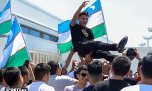 Эркебулан Токтарни мағлуб этган Одилхон Камолов Тошкент халқаро аэропортида тантанали кутиб олинди (фотогалерея)