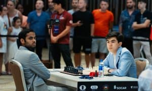 Шахмат. Жавоҳир Синдаров жаҳон кубогида Ҳиндистон вакилига қарши илк ўйинни ўтказди