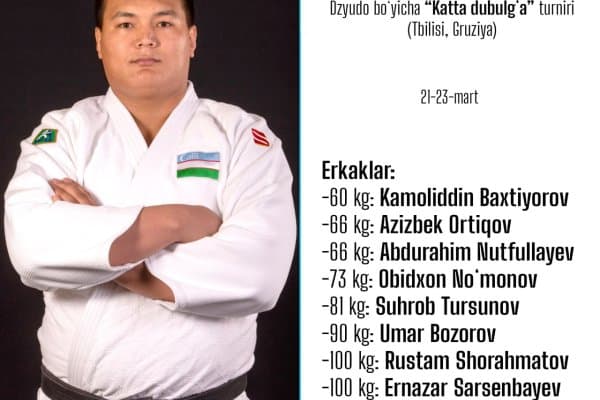 Тбилиси “Катта дубулға” турнирида қатнашувчи дзюдочиларимиз аниқ