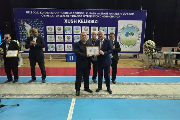 Андижонда белбоғли кураш бўйича мамлакат чемпионати ўтказилмоқда
