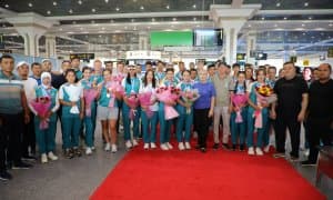 Торжественная встреча спортсменов, выступивших на ЧА