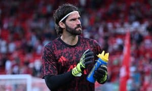 Алиссон "Ливерпуль"даги 300-ўйинини ўтказмоқда