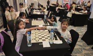 Our 5 year old female chess player celebrated her debut at the tournament in Abu Dhabi