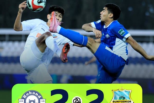 Суперлига. "Қўқон" ўз уйида "Бунёдкор" билан дурангга имзо чекди