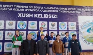 Қўрғонтепада белбоғли кураш бўйича Ўзбекистон кубоги беллашувлари ўтказилди