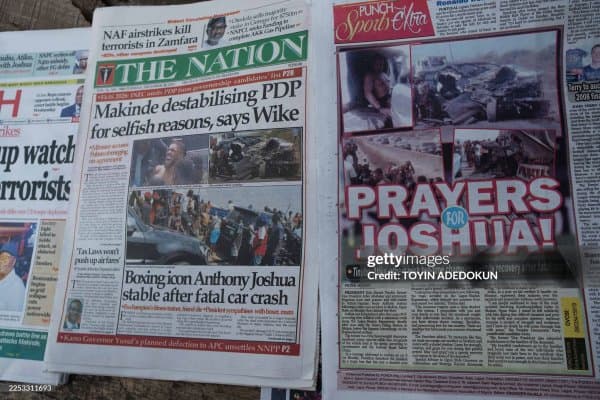 Энтони Жошуанинг ҳайдовчиси Нигериядаги автоҳалокат учун айбланмоқда