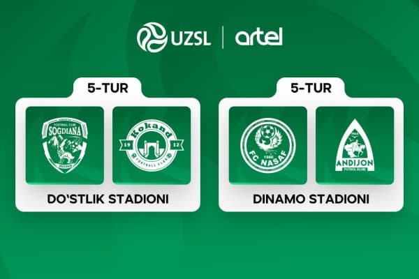Суперлига. "Сўғдиёна" "Қўқон-1912" билан "Дўстлик"да, "Насаф" эса "Динамо" стадионида "Андижон" билан куч синашади 