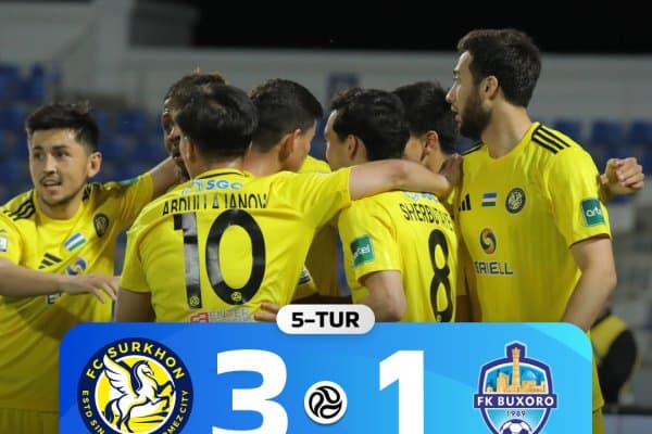 Суперлига. "Сурхон" ишончли тарзда "Бухоро" устидан ғалаба қозонди