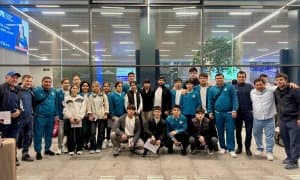 Наши кадеты отправились в Германию, перед вылетом Азизжон Камилов пообщался с дзюдоистами