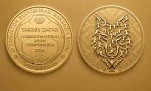 Ўзбекистон Марказий банки терма жамоанинг мундиалдаги иштирокига бағишланган танга чиқарди