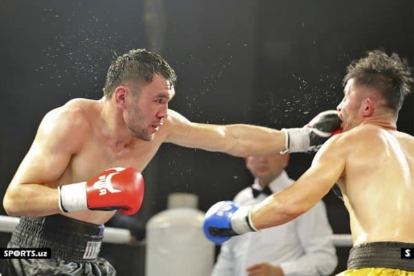 Ҳасанбой Дўсматов, Иқболжон Холдоров ва Нурсултон Рўзибоевлар ташриф буюрган Хонабоддаги профессионал бокс кечасидан фоторепортаж (2-қисм)