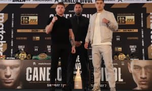 Дмитрий Бивол ва Сауль Альварес илк бор "face to face"да, жанг манзили ҳам тасдиқланди (видео) 