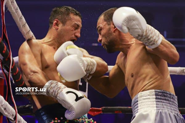 Фазлиддин Ғоибназаров тўлиқ 10 раунд давом этган жангда ғалаба қозонди (ФОТОГАЛЕРЕЯ)