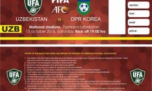 Ўзбекистон – КХДР ўртоқлик ўйини чипталари сотувда