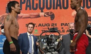 Мэнни Пакьяо ва Йорденис Угас вазн ўлчаш ҳамда "face-to-face" маросимида иштирок этди. Эртага жангни қандай кўриш мумкин? (Фотогалерея) 