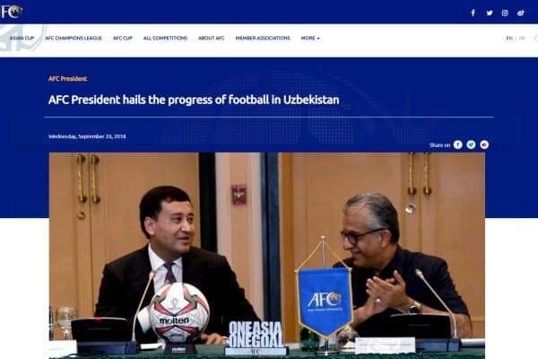 ОФК Президенти: Ўзбекистон футболи Марказий Осиёда энг кучлисига айланмоқда