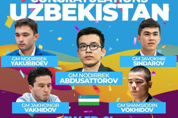 Шахмат Олимпиадасида олтин медални қўлга киритган спортчиларимиз 600 млн сўм пул мукофоти билан тақдирланади (фото)
