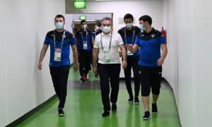 Ўзбекистон терма жамоаси "Қирол Фаҳд" стадионига етиб келди (Фото)