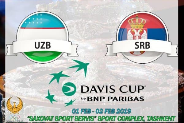 «Davis Cup». Сербия терма жамоаси пойтахтимизда Ўзбекистонга қарши ўйинга тайёргарлик кўрмоқда